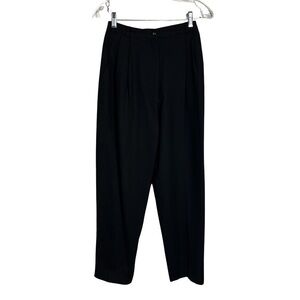 Vintage 90s Braemar Wool Lined Black High Rise Pleated Tapered Trouser Pants